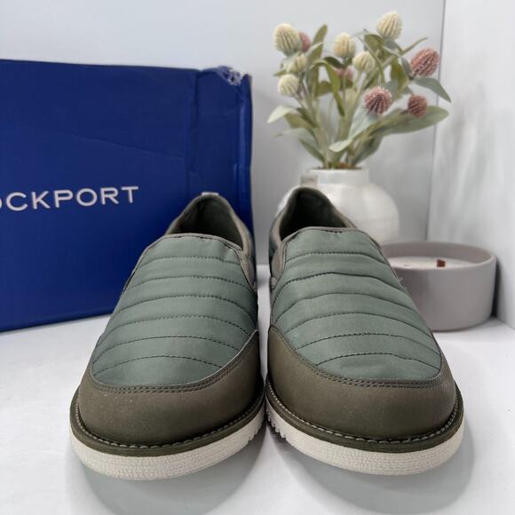 Rockport Axelrod Quilted Slip On Shoes Olive Green CI6928 Men 11 M NWB - Picture 4 of 9